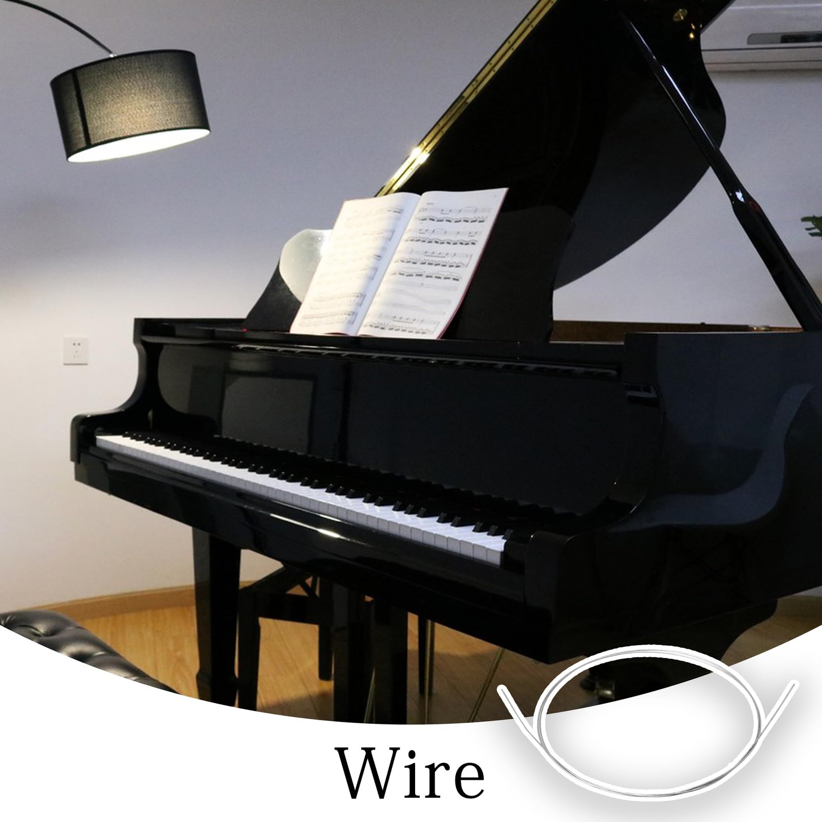 1m 18 Steel Piano Music Wire for of Broken Strings Dia 1mm Silver