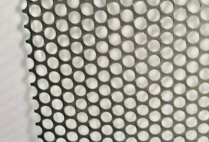 1/4″ HOLES–16 GA.-(0598)-304 STAINLESS PERFORATED SHEET- 10-3/4″ X 11″