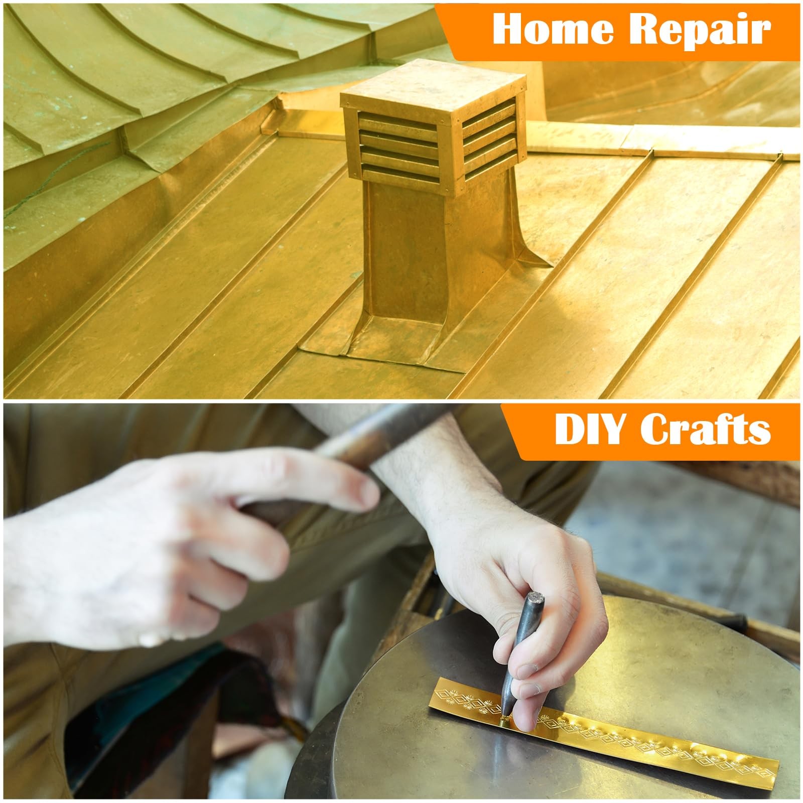 Brass Sheet Coil Metal Foil Flashing House Repair DIY Projects 4in x 5Ft 0.1mm