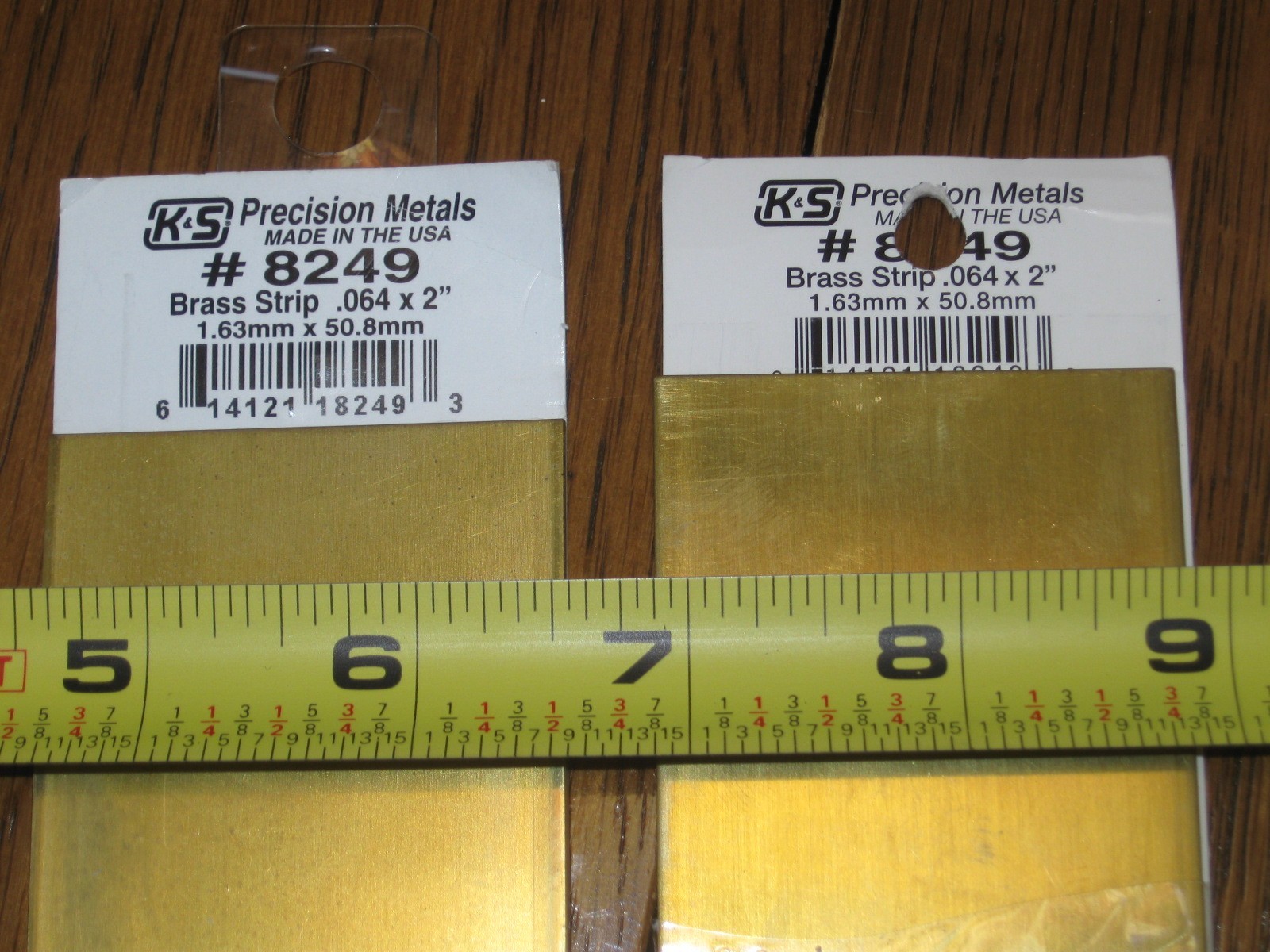 K&S .064″ Brass Strips 3/4″, 1″, 2″ wide x 12″ long – Mixed Lot of 7 pcs