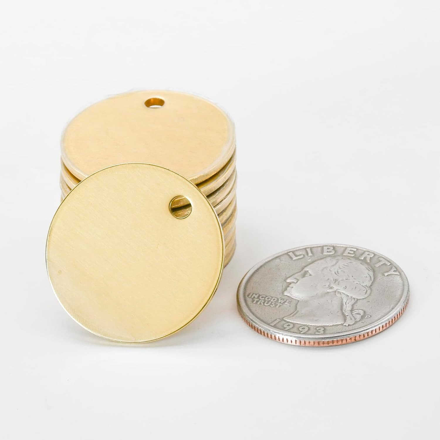 1Inch Circle Brass Blanks 14Ga. Thick Smooth Edges Brass round Disc