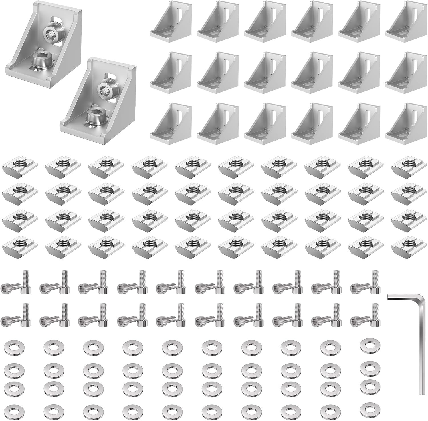 Heavy-Duty 4040 Series Aluminum Profile Connectors with Wrench and Hardware Kit