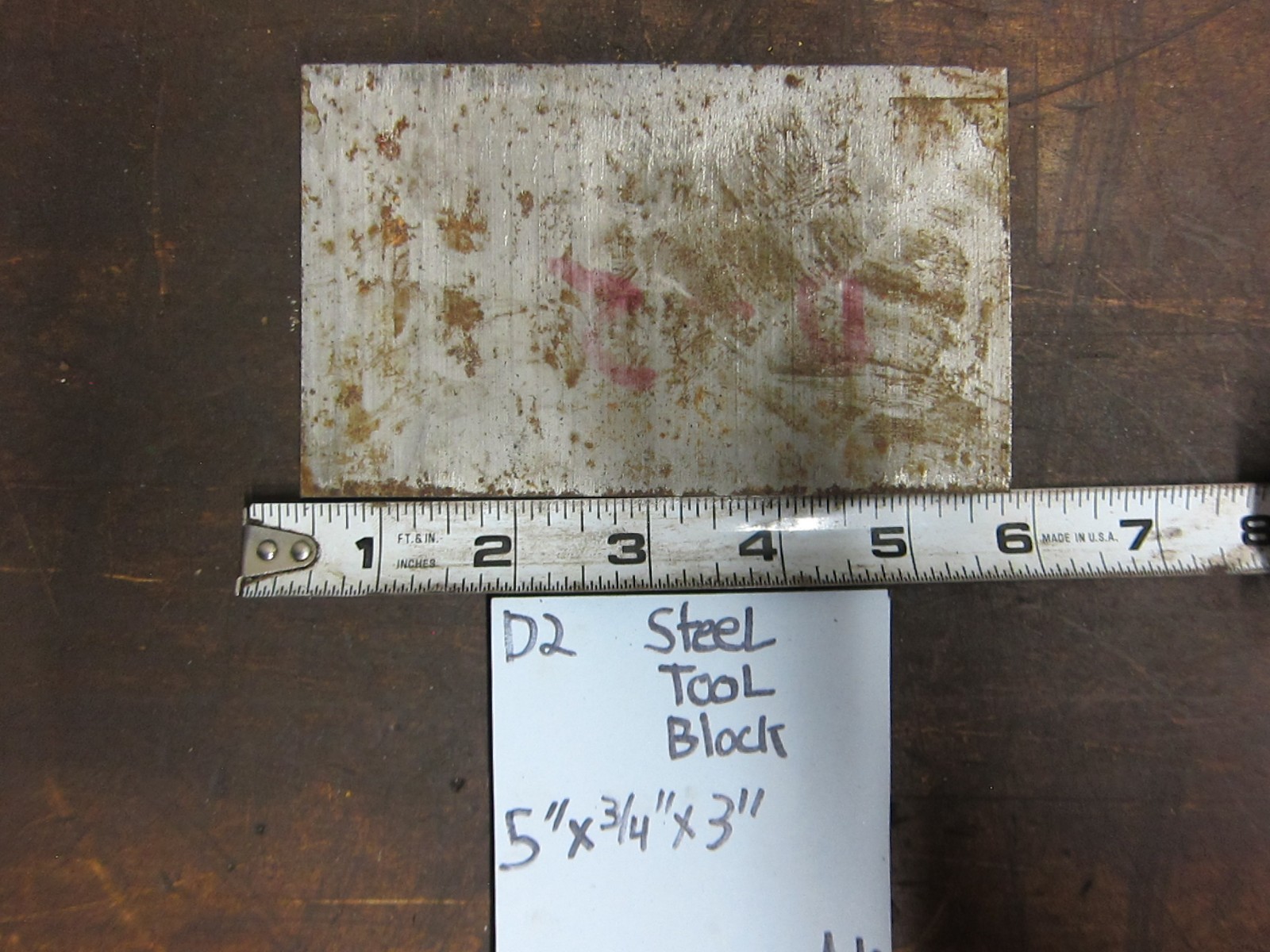 D-2 Tool Steel 5” x 0.75″ x 3” Thick D2 Tool Steel Block
