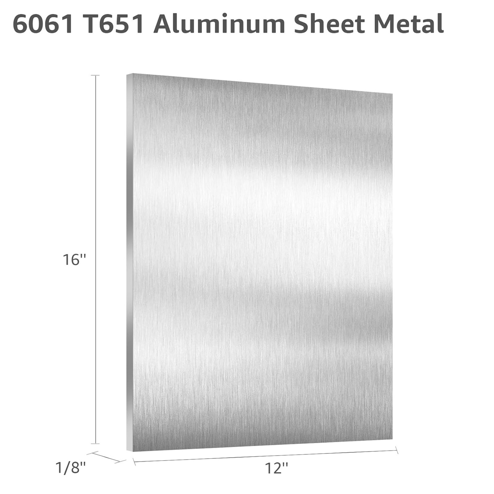 6061 T651 Aluminum Sheet Metal 12×16 Inches 1/8 Inch Thick Flat Plate for