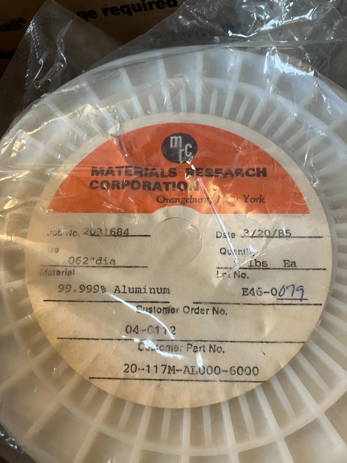 Aluminum 99.999% evaporation wire