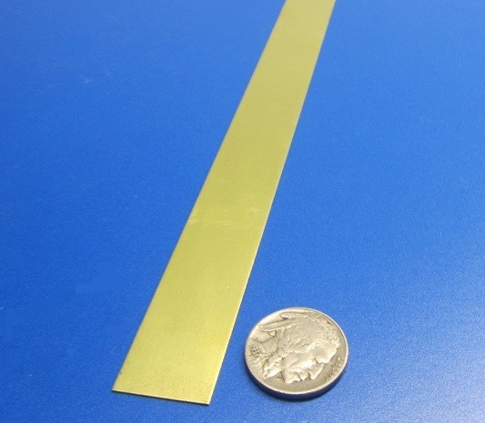 260 Brass Flat Bar .016″ (+/- 0.002″) Thick x 3/4″ Wide x 1 Foot Length, 8 Units