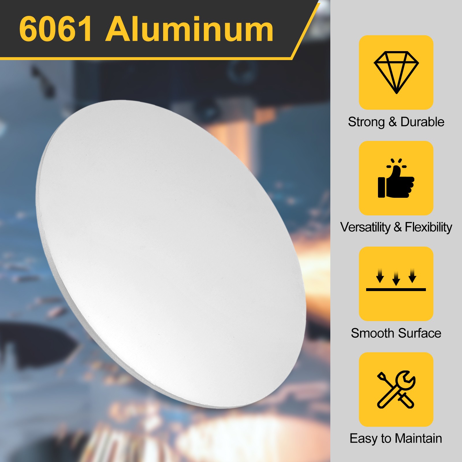 2Pcs Aluminum Disc 6″(150mm) Dia 0.12″(3mm) Thick Round 6061 Aluminum Sheets