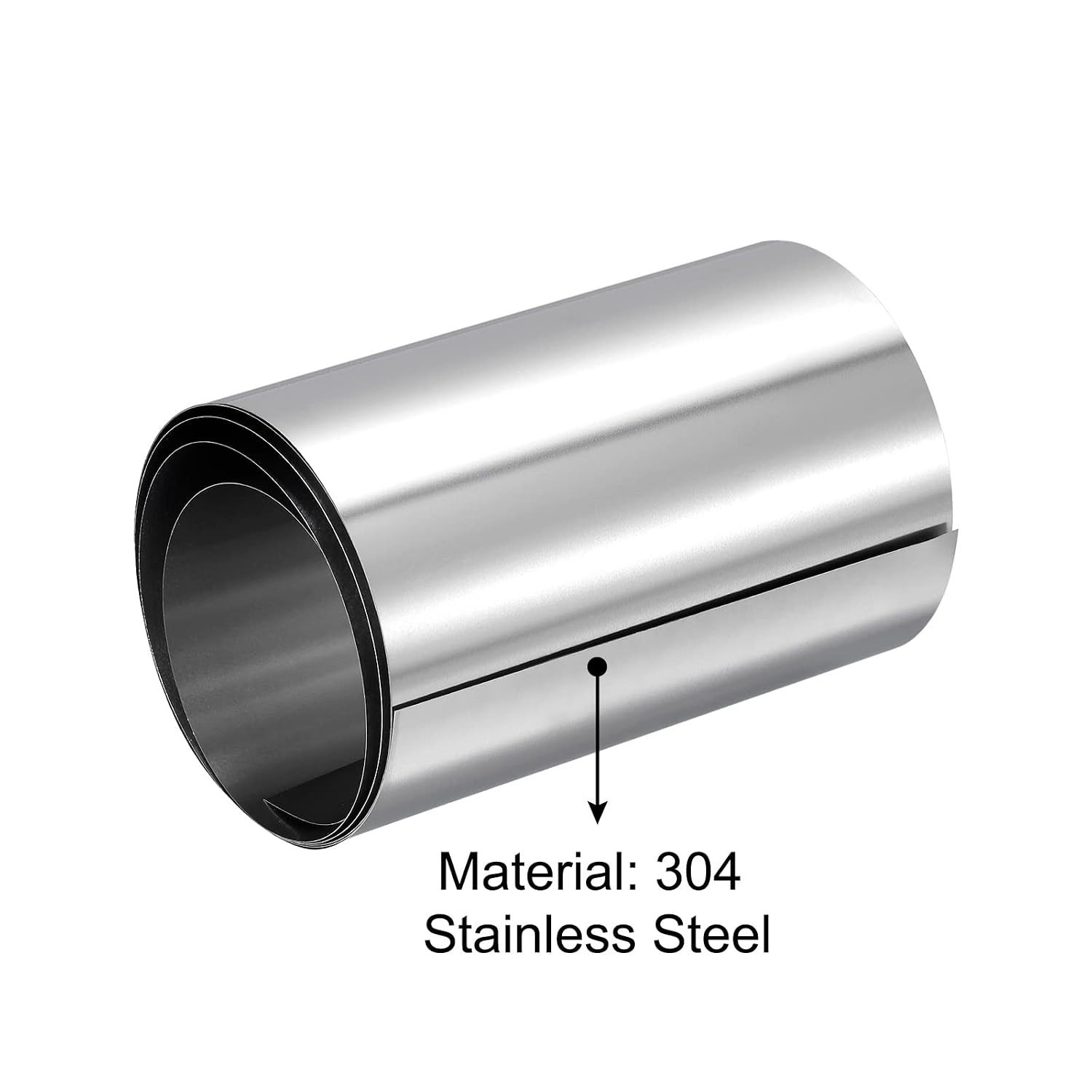Silver Tone 304 Stainless Steel Sheet, 0.1mm x 100mm x 1000mm | Perfect for DIY