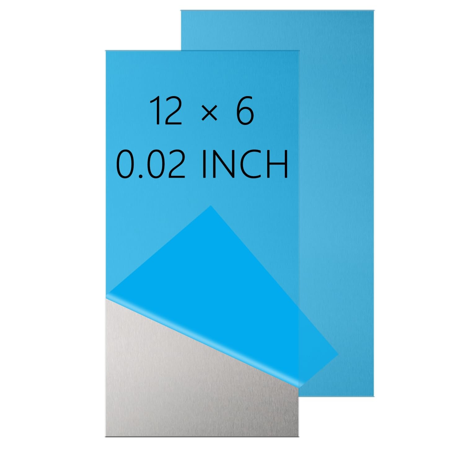 Beviss 2 Pack 430 Stainless Steel Sheets Metal, 12″ x 6″ x 0.02″ (0.5MM) Shee…