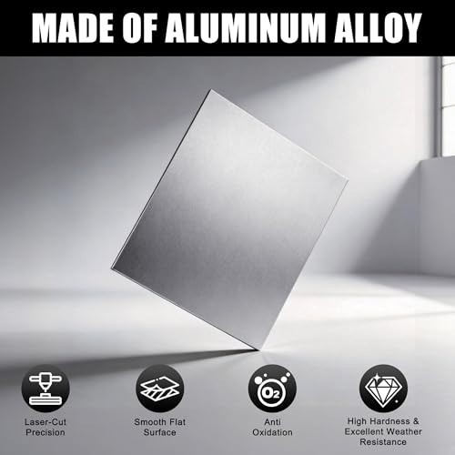 Aluminum Sheet Metal Sheets 16 x 16 in 2.5mm Flat Stock 4 Pack