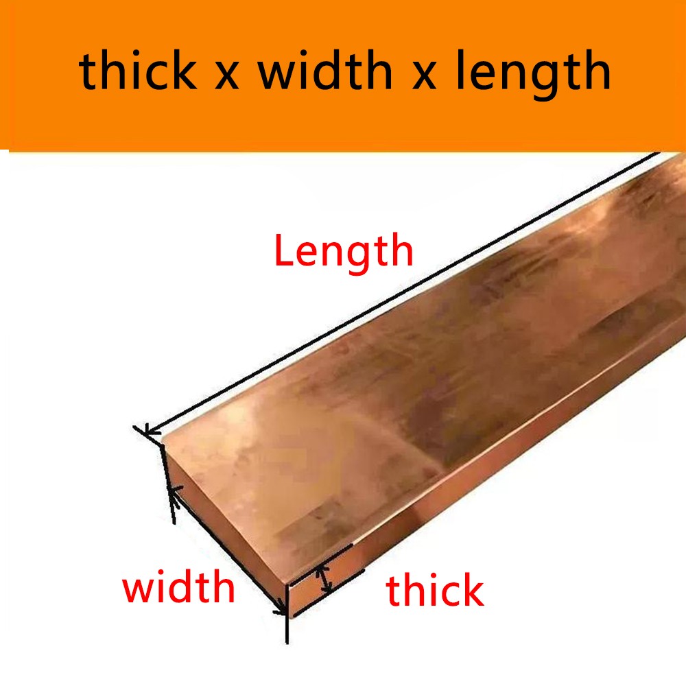 1pc 99.9% Pure Copper Cu Metal Block Copper Flat Bar Electrode Rod