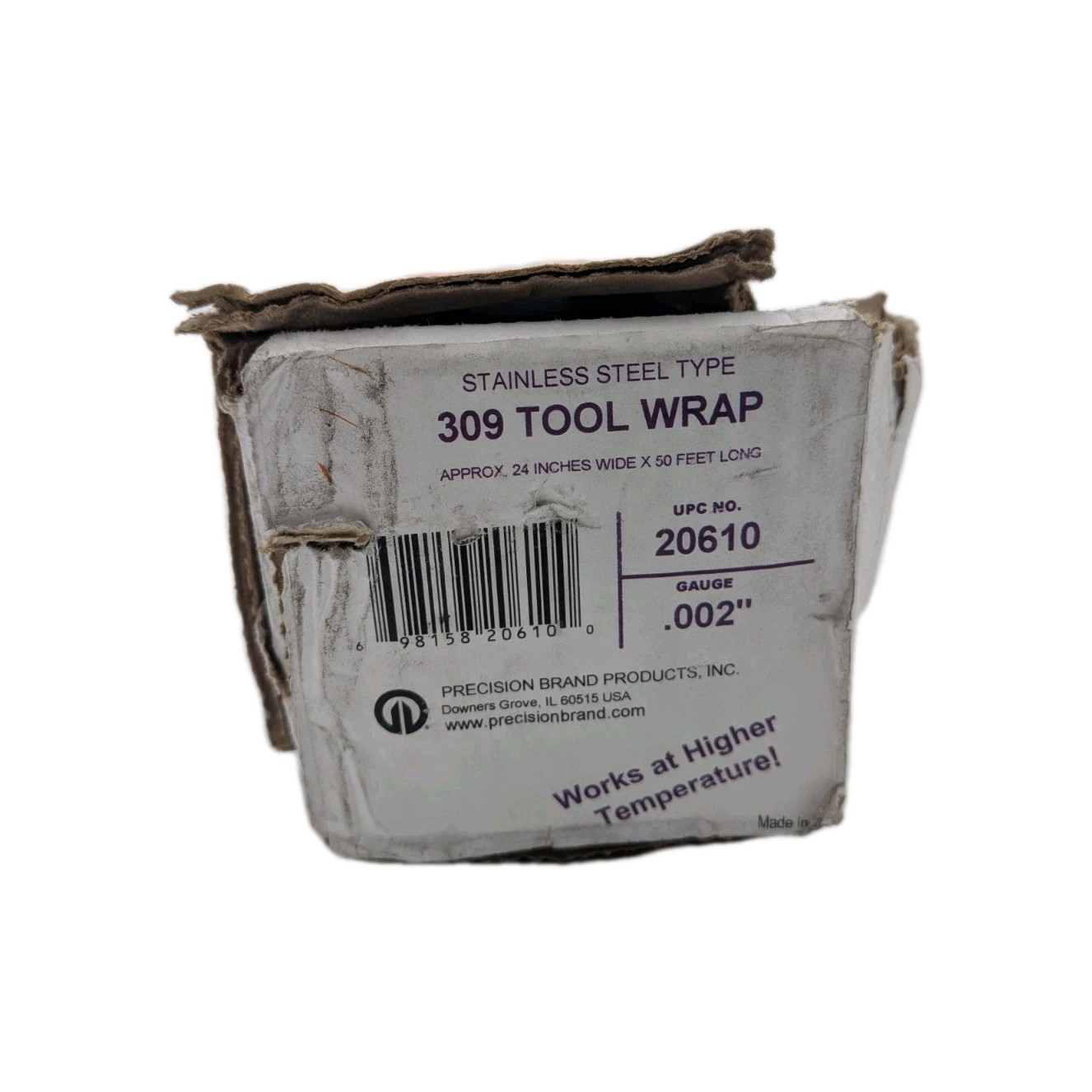 Precision Brand 20610 24″ x 0.0020″ x 50′ 309 Stainless Steel Foil Tool Wrap