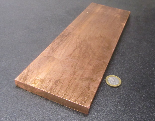 110 Copper Bar 1/2 Hard, 1/2″ Thick x 4.0″ Wide x 1 Ft Length