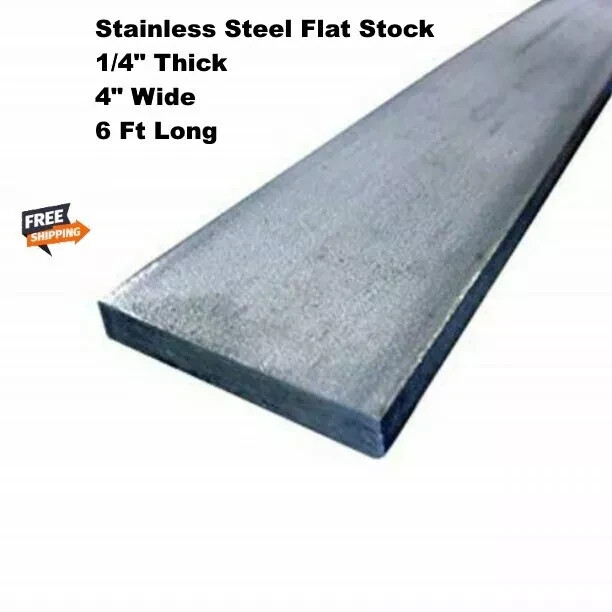 Stainless Steel Flat Stock 1/4″ x 4″ x 6 Ft Heavy Rectangular Bar 304 Mill