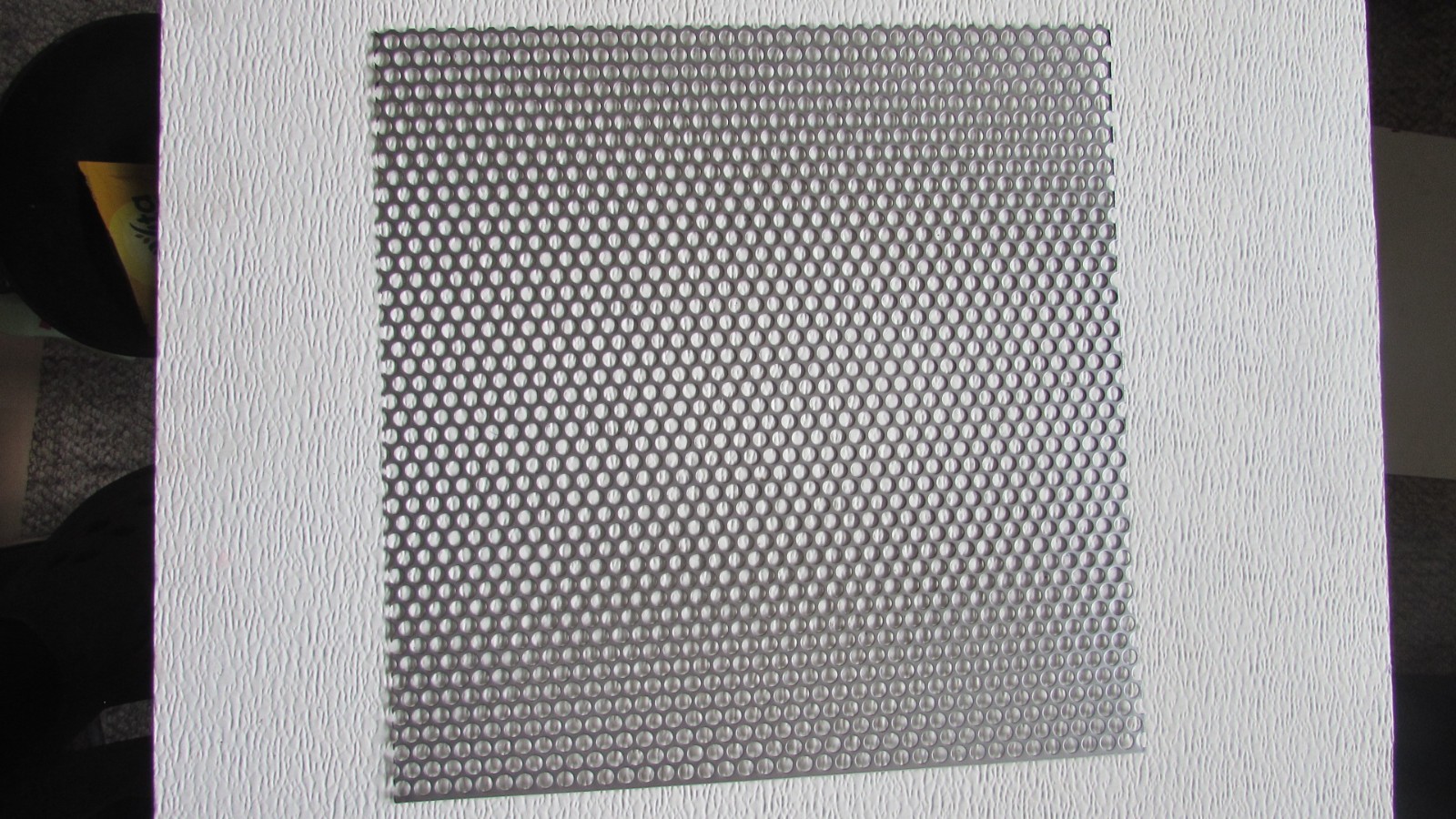 1/4″HOLES ON 5/16″CENTER–20 GA. –12″ x 12″ STAINLESS PERFORATED SHEET