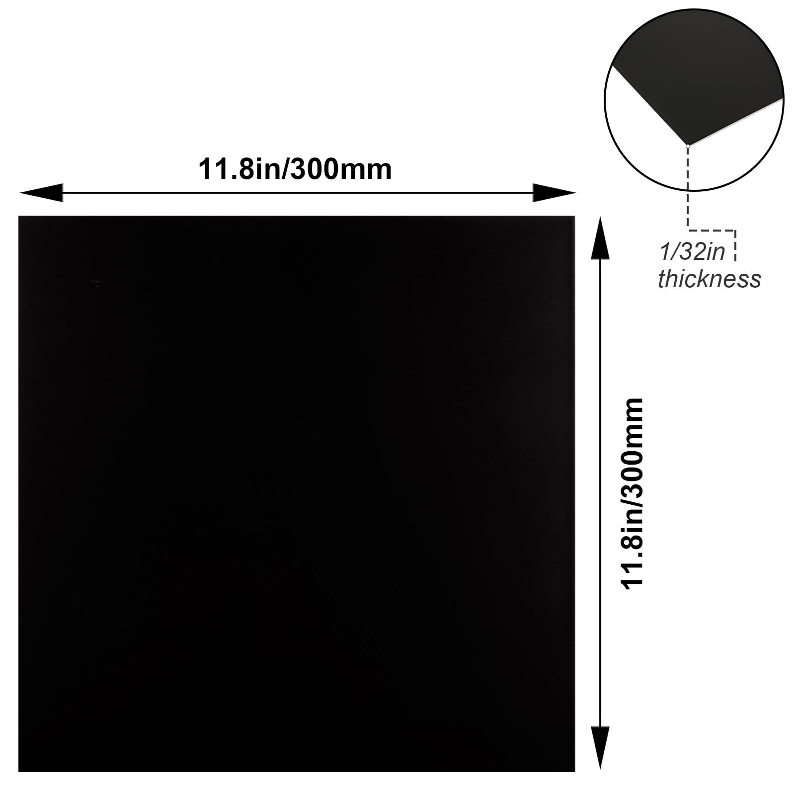 3 PCS Black 5052 Anodized Aluminum Sheet 12x12x1/32 0.04 Inch 1mm Engraving