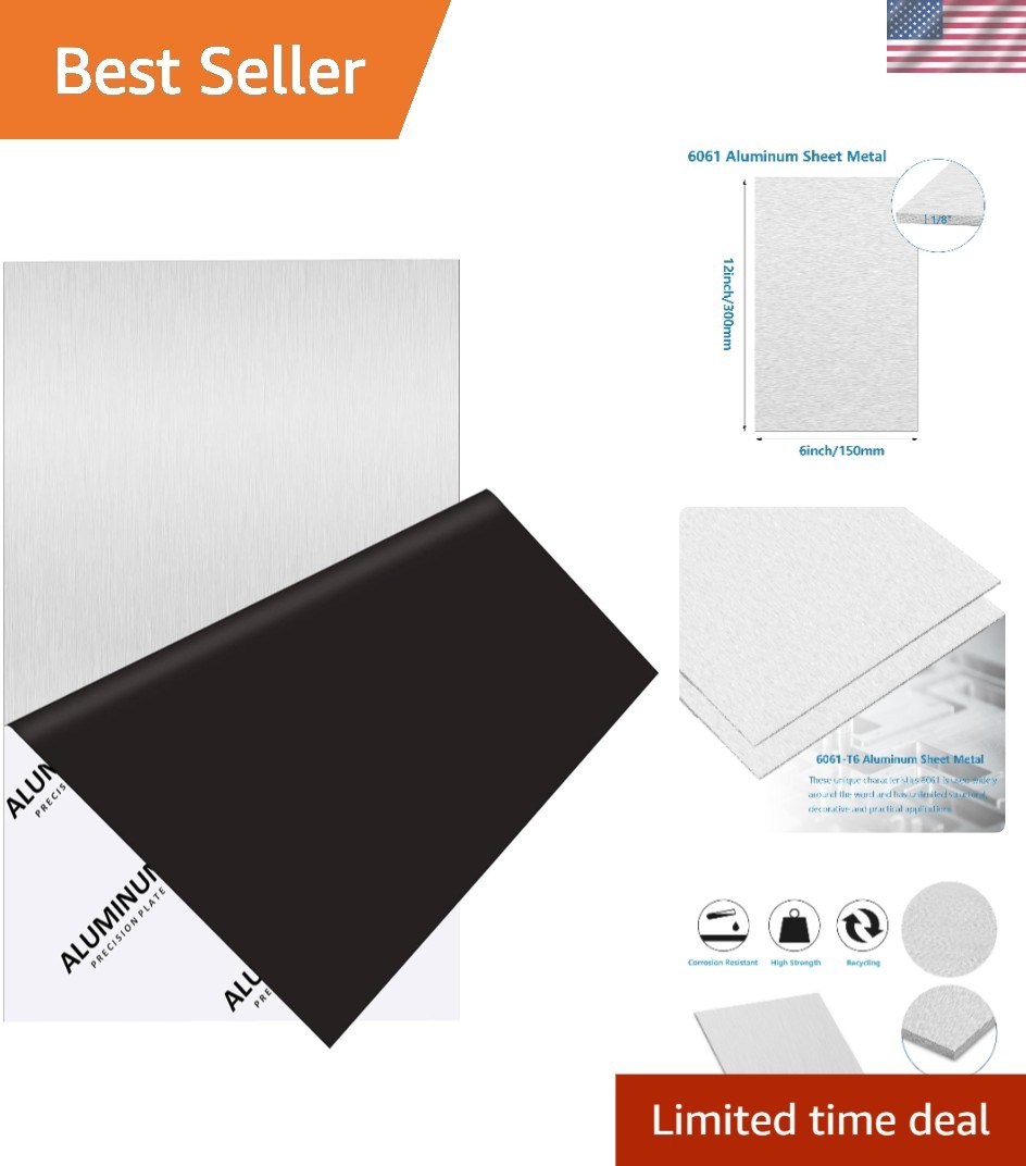 Heavy-Duty 6061 Aluminum Sheet – 6×12 Inch, 1/8 Inch Thickness for Versatile Use