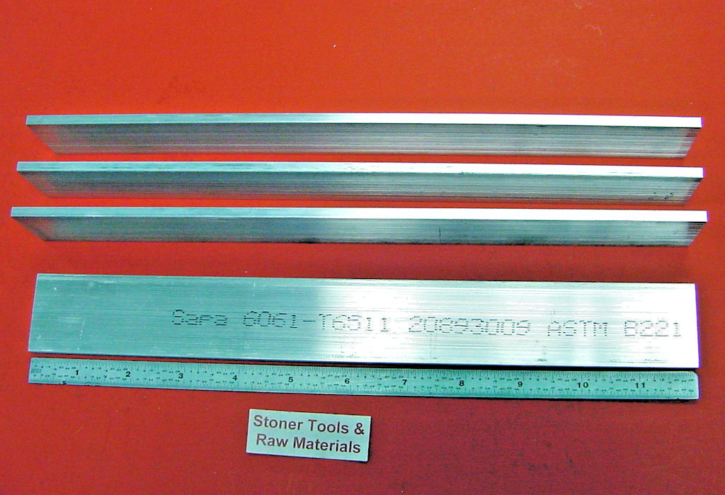 4 Pieces 3/16″x 1-1/2″ ALUMINUM 6061 FLAT BAR 12″ long T6511 Extruded Mill Stock