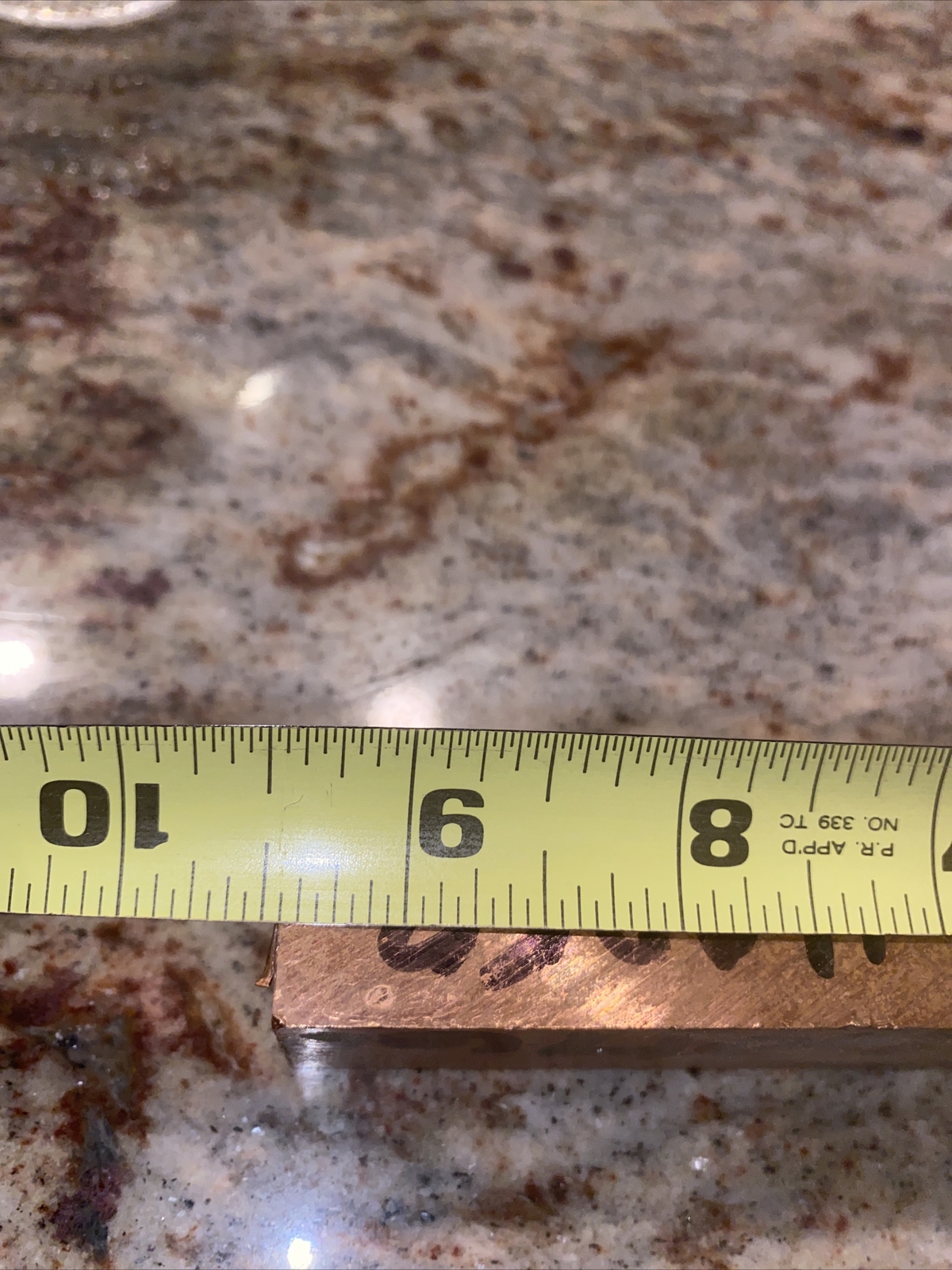 110 Copper Flat Bar 1″ x 1-1/8” x 9.5” Long — Copper Bus Bar Stock