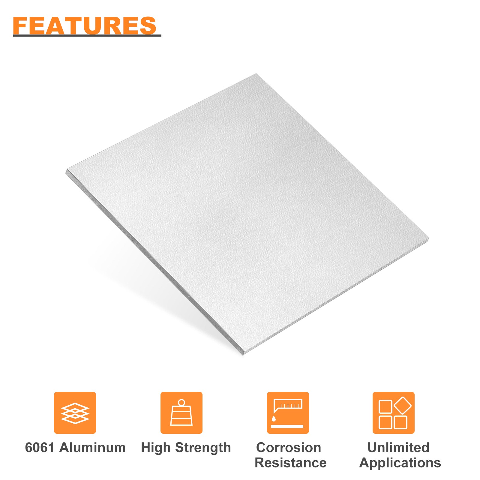 100x100x5mm Rectangle 6061 Aluminum Sheet Flat Metal Plate Stock