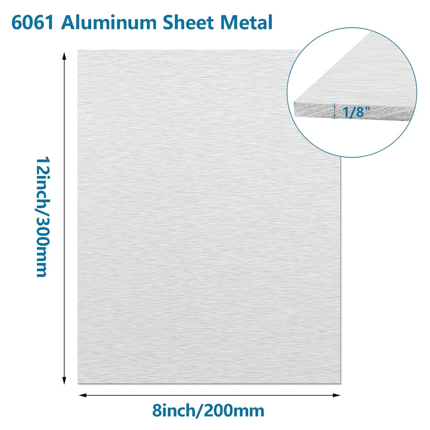 2Pack Aluminum Sheet & Plates 8 x 12 x 1/8 Inch, 6061 Heavy Duty Aluminum She…