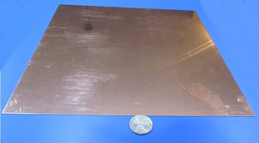 101 Copper Sheet 1/8 to 1/4 Hard .050″ Thick x 12.0″ Wide x 12.0″ Length