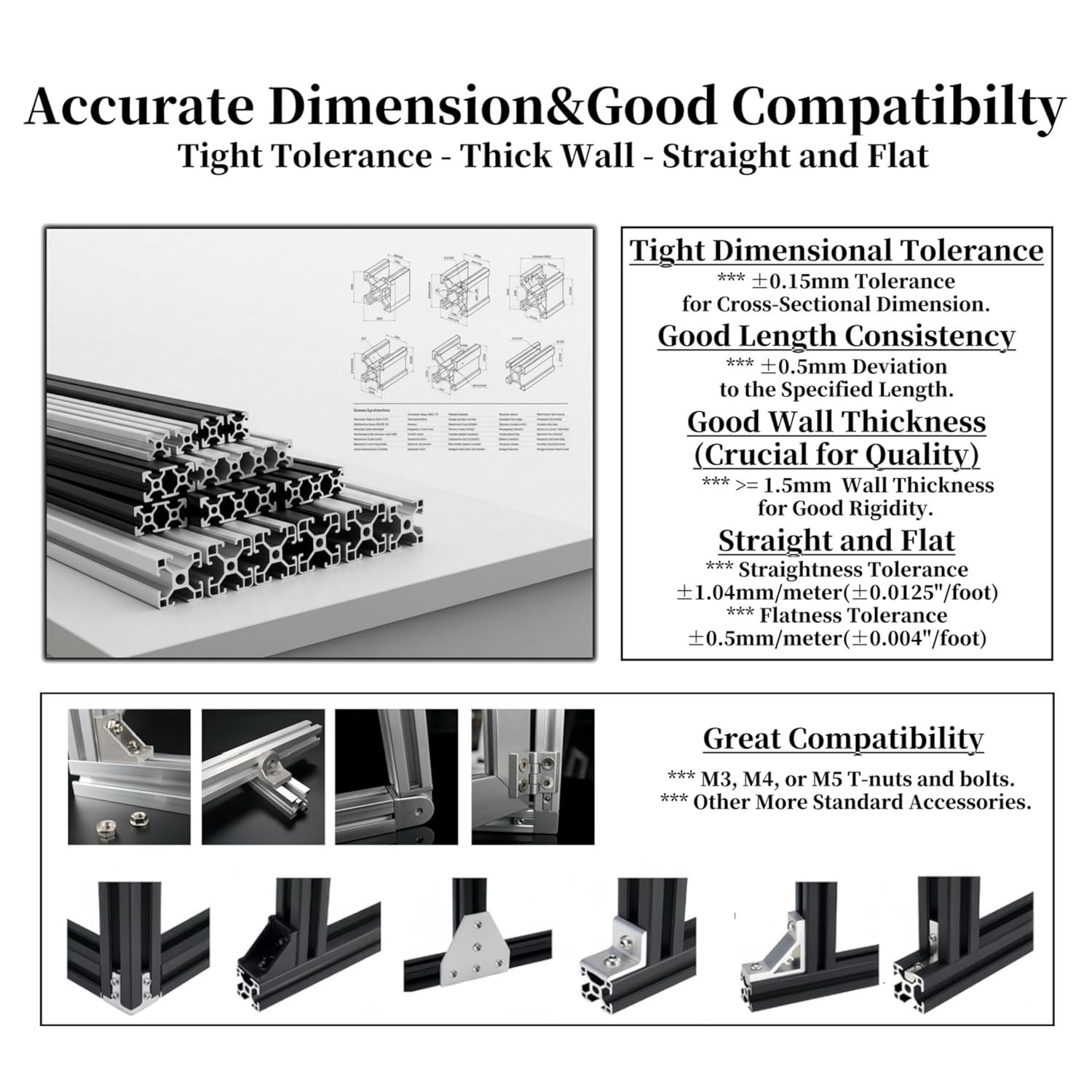 39.37in Anodized 4080 T Slot Aluminum Extrusions – Perfect for Custom Projects