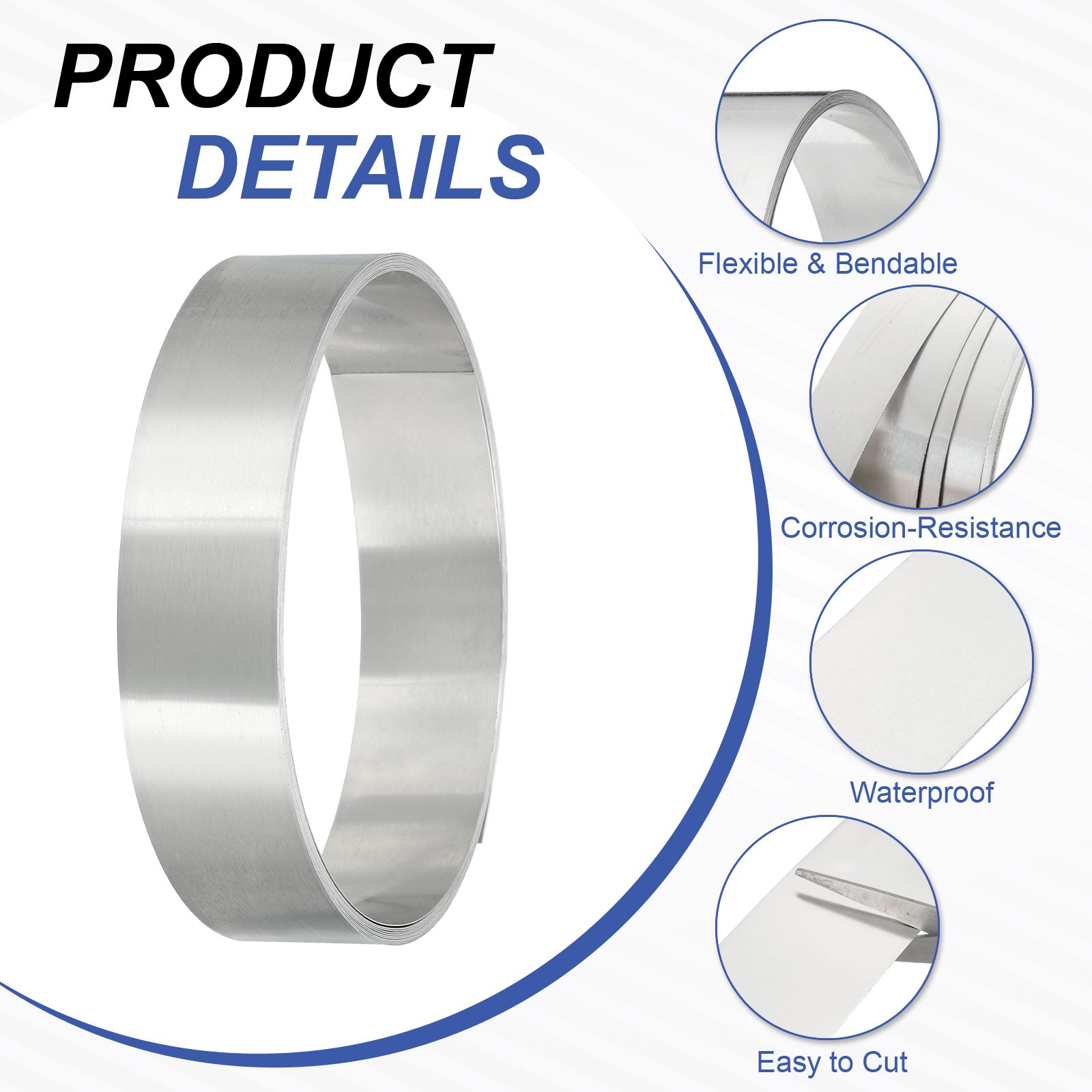 3000mm x 20mm x 0.3mm Aluminum Flashing Roll 1060 Aluminum Metal Roll