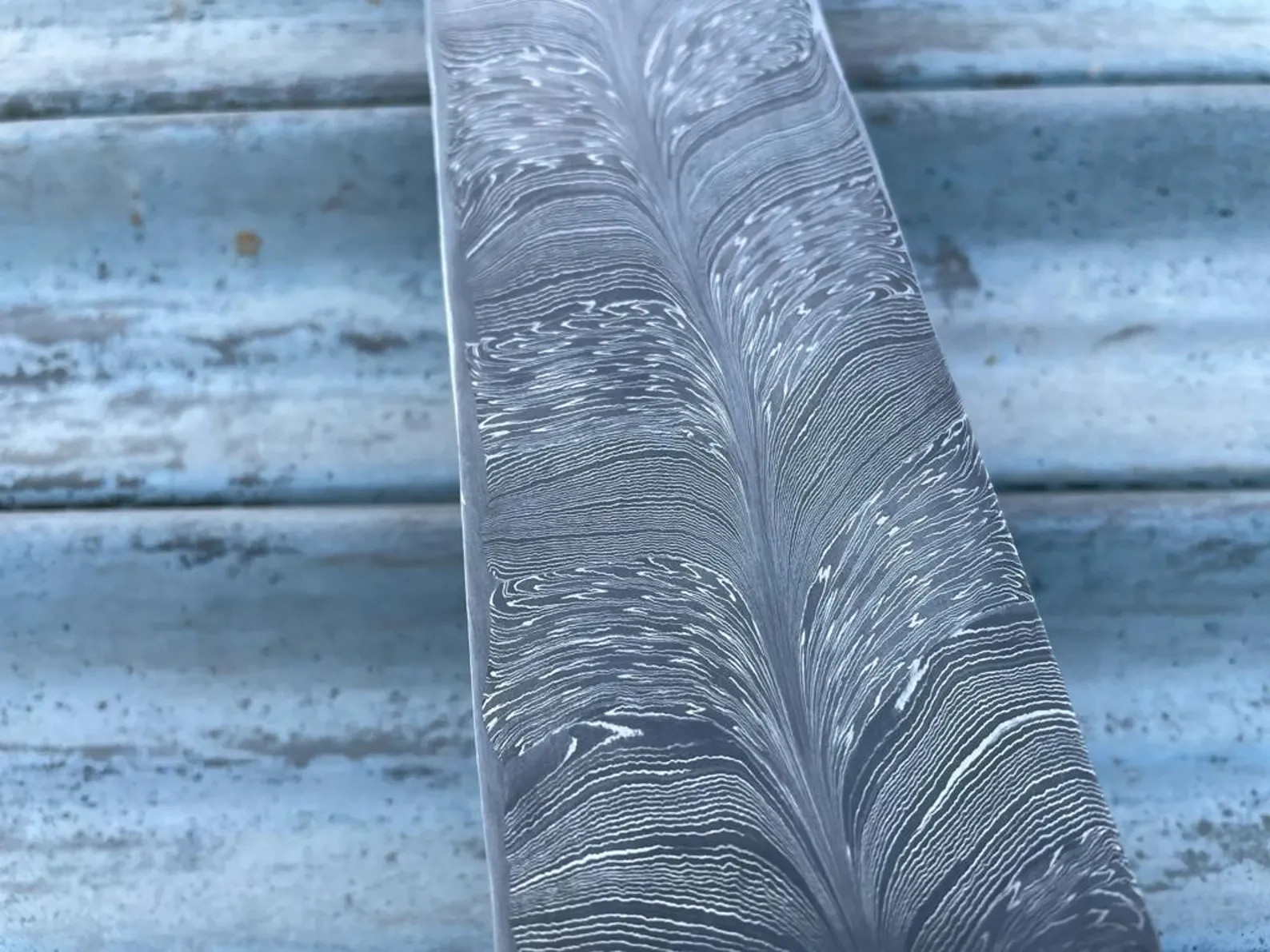 Feather Pattern Damascus Steel billet Blank hand Forged Knife Making Forged