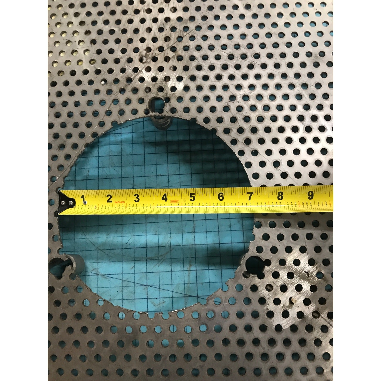 Industrial Perforated Stainless Steel Disc Screen Plate 25″ OD 7″ ID
