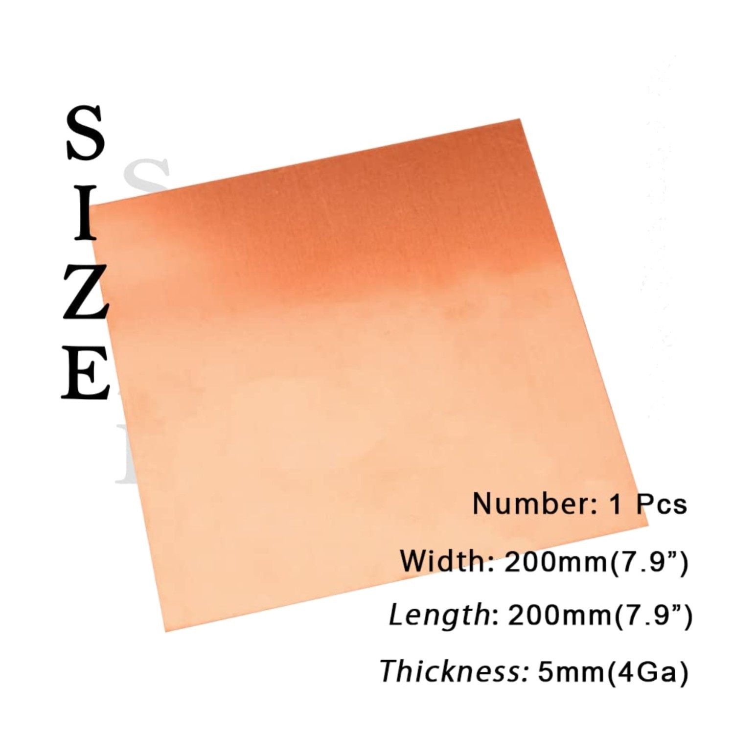 Pure Copper Sheet for Jewelry, Crafts – 4 Gauge, 1 Pcs