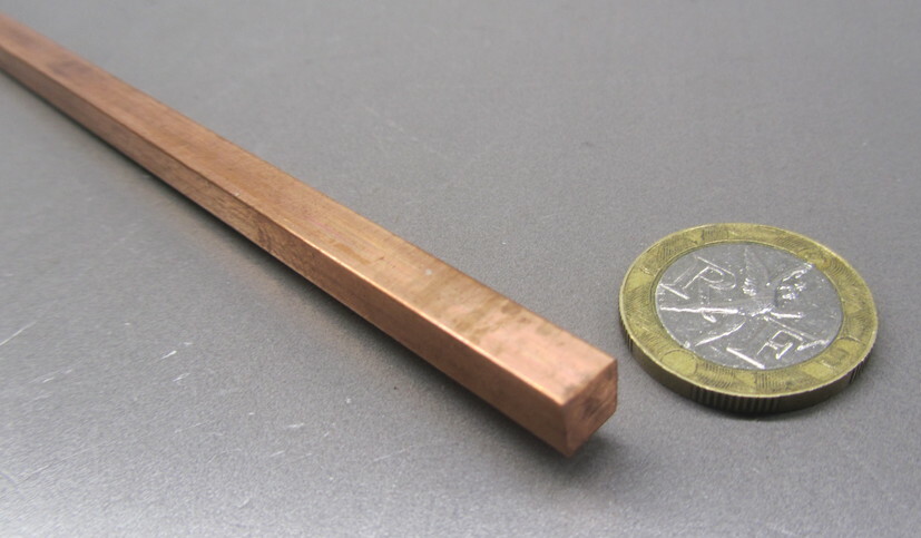110 Copper Square Bar H02, 1/4″ Thick x 1/4″ Wide x 24 Inch Length