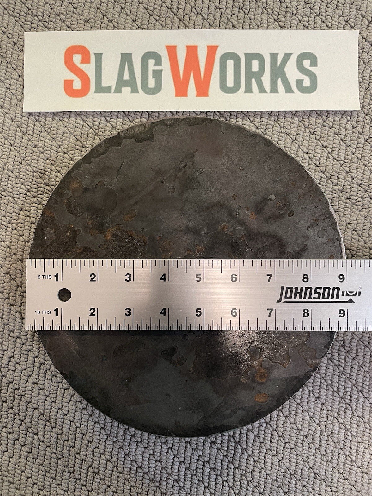 9 inch disc 3/4 inch thick steel plate 3/4”x9” disc A36 Hot Roll Flat