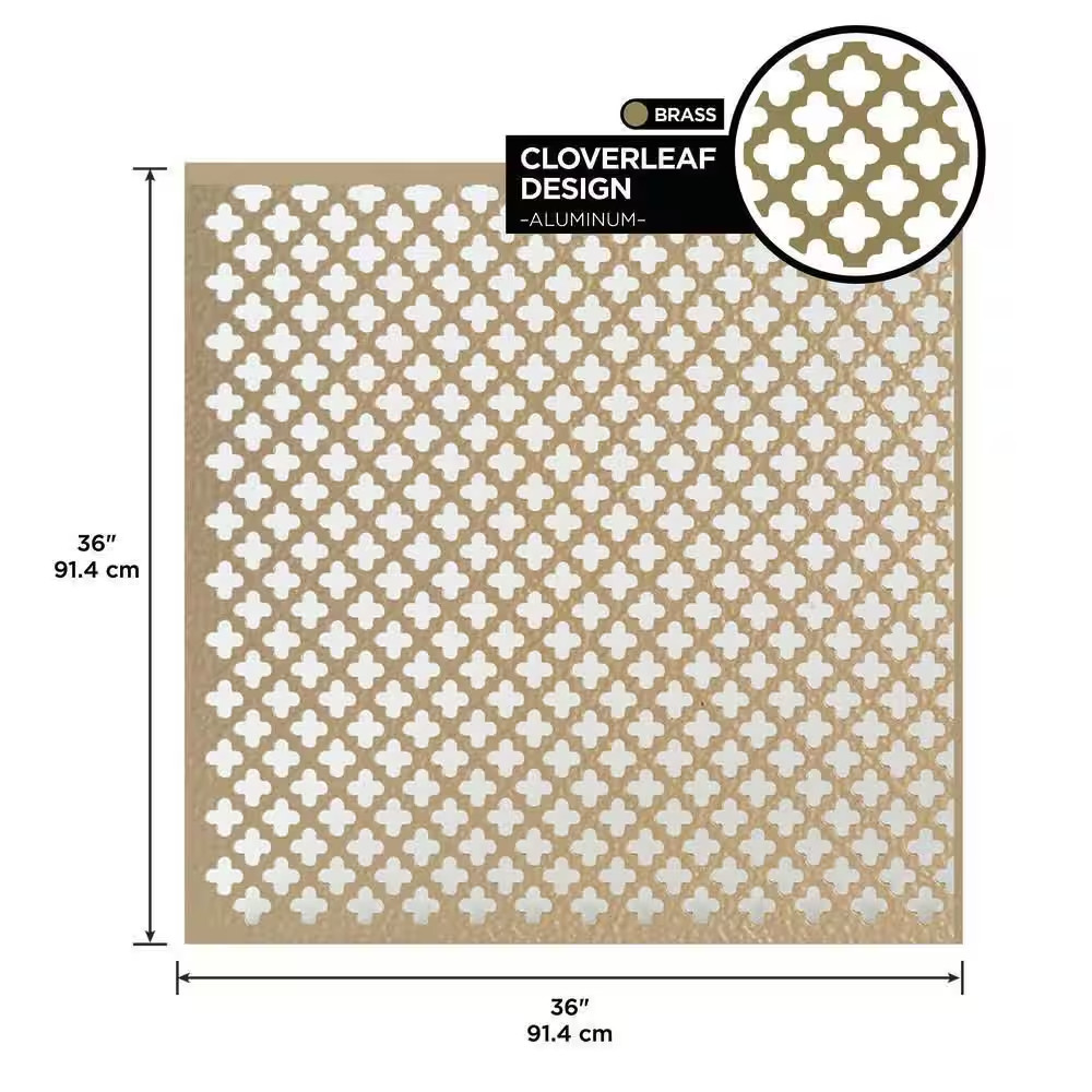 36 In. X 36 In. Cloverleaf Aluminum Sheet in Brass