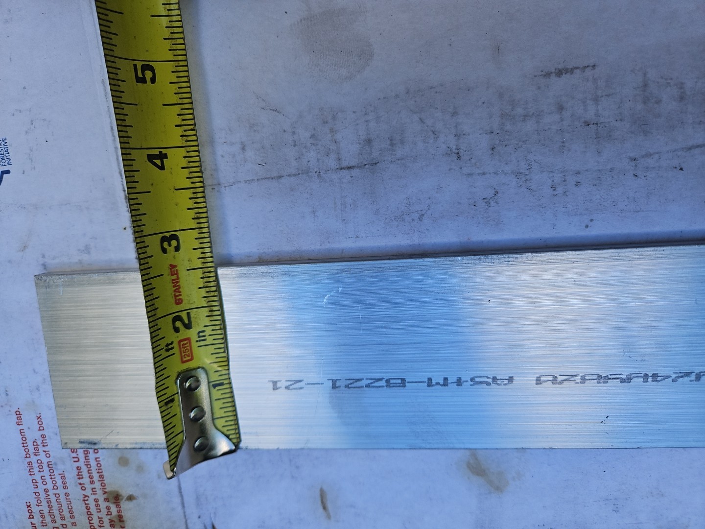 1/4″ X 2-1/2″ ALUMINUM 6061-T651 FLAT BAR 16-3/8″ Long
