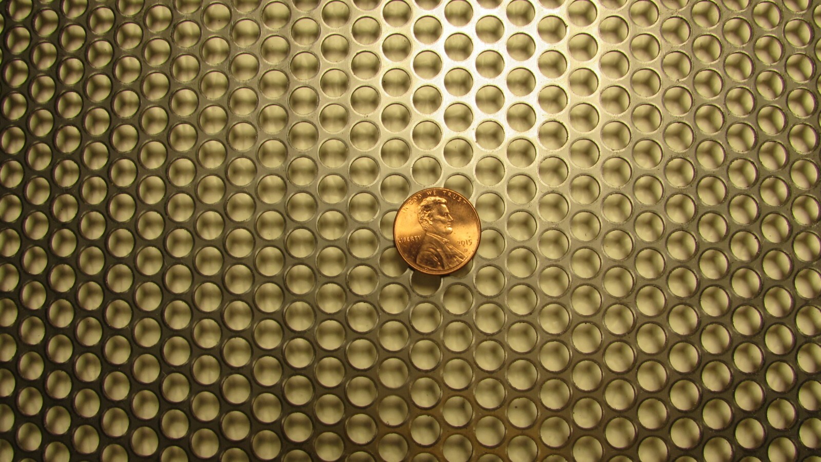=1/4″ HOLES 16 GAUGE 304 STAINLESS STEEL PERFORATED SHEET– 11″ X 12-3/8″=