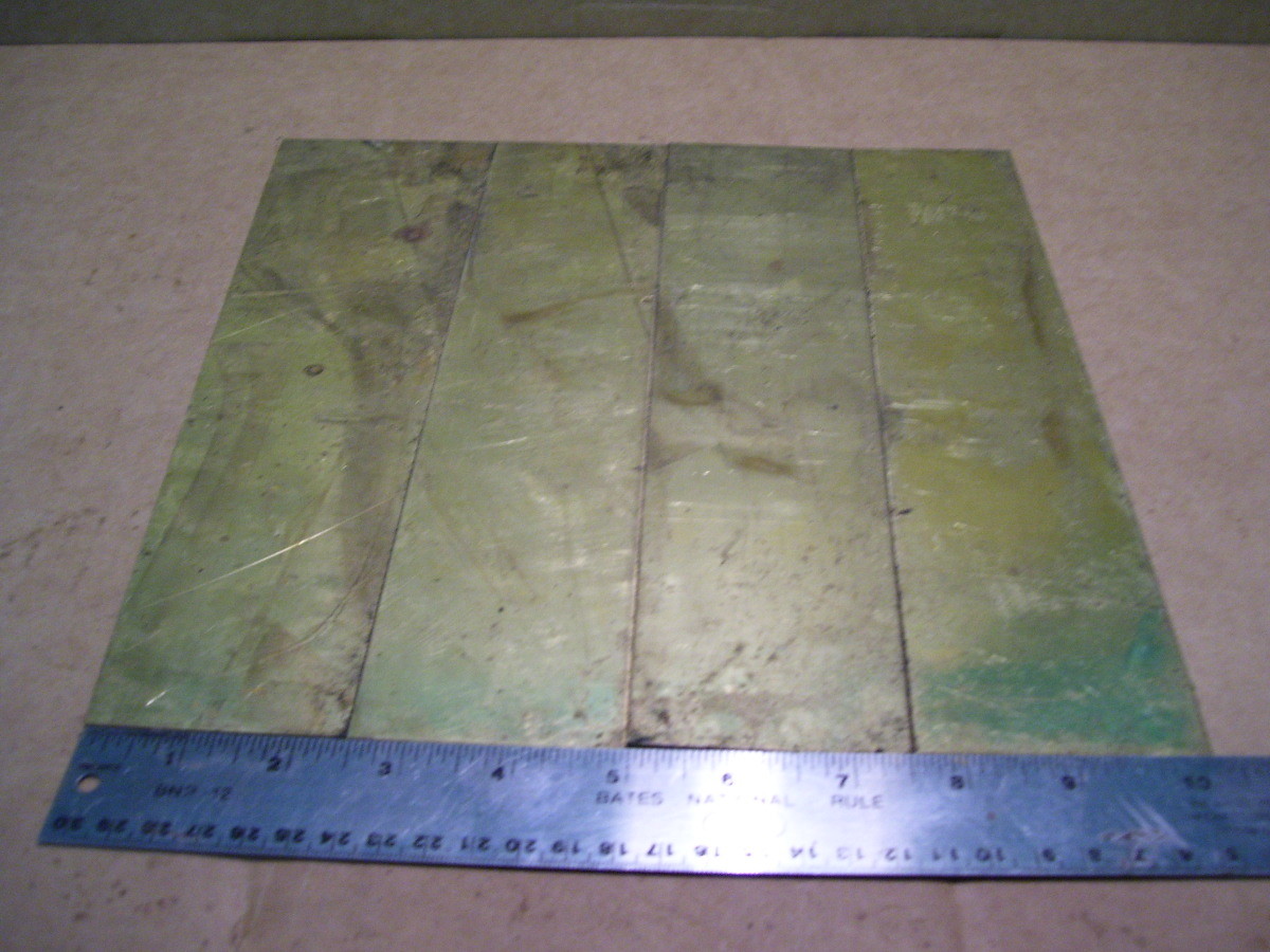 4PC 18 GA .043″ BRASS SHEET 2 1/4-2 1/2″ X 11 1/2″ HOBBY JEWELRY SCIENTIFIC 0158