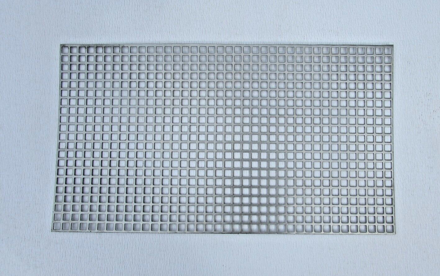 ==3/8″ SQUARE—- 16 GA. STAINLESS PERFORATED METAL —12″ x 24″==
