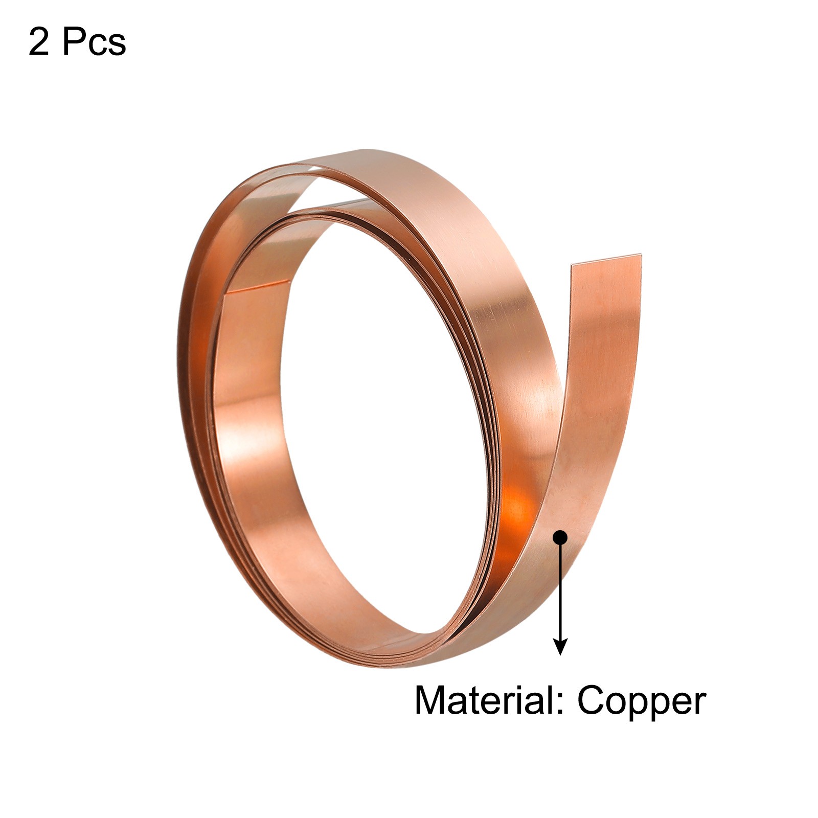 2Pcs Copper Thin Foil Roll Sheet 0.1x10x1000mm Pure Copper Foil Sheet