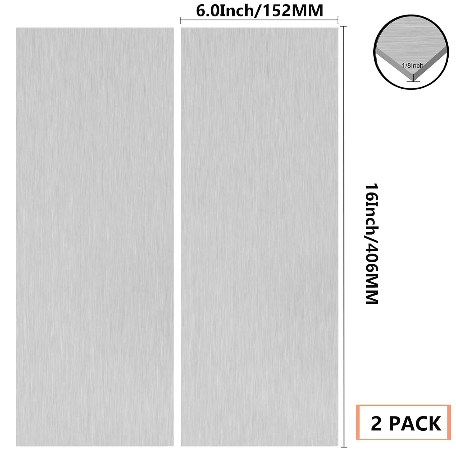 2Pack Heat Treatable Aluminum Sheets 6x16x1/8” – Corrosion Resistant & Versatile