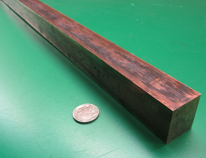 182 Copper Bar 1.0″ Thick x 1 1/4″ Wide x 3 Foot Length