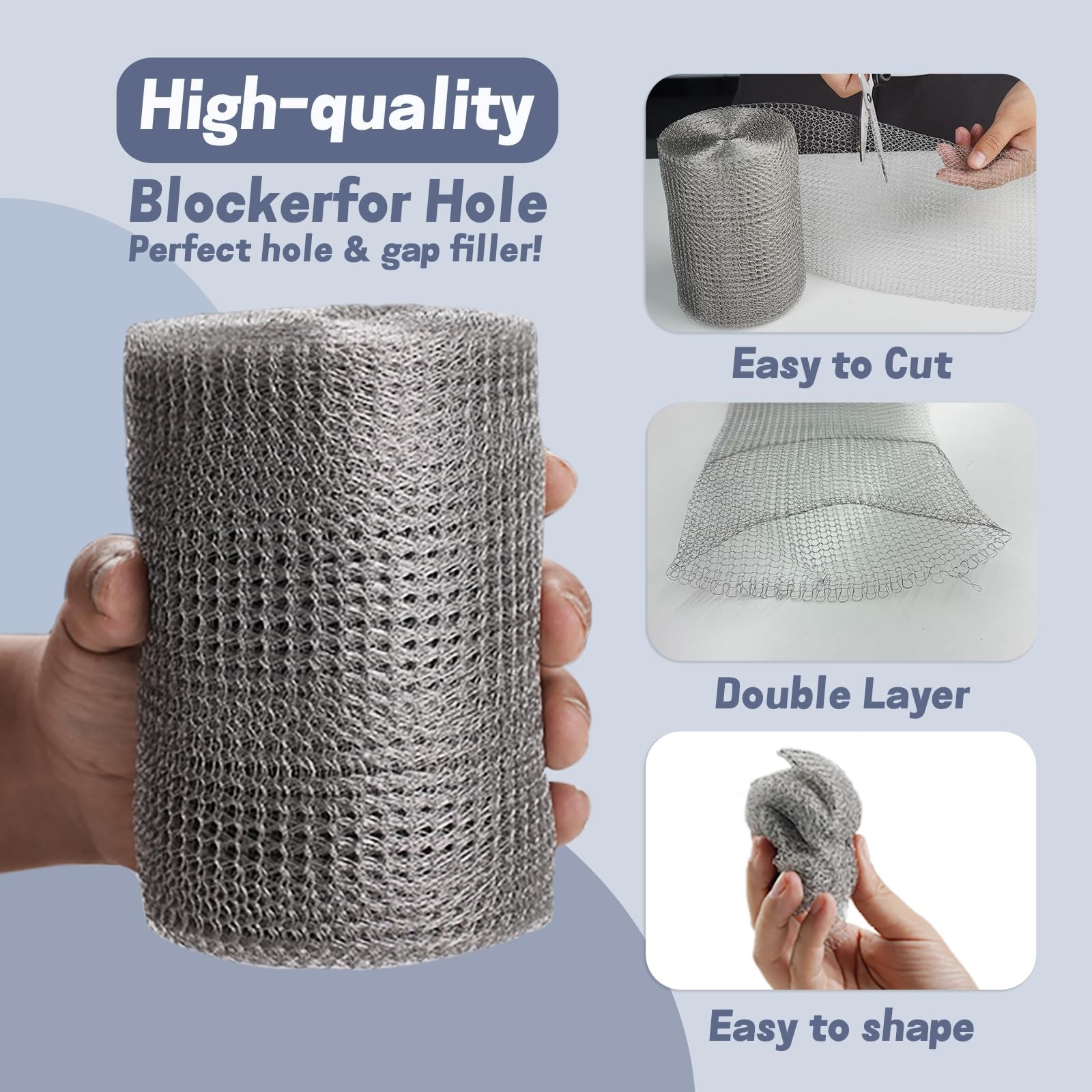 12″ X 50 ft 304 Stainless Steel Mesh, Wire Mesh for Plants, Hole Fill argent
