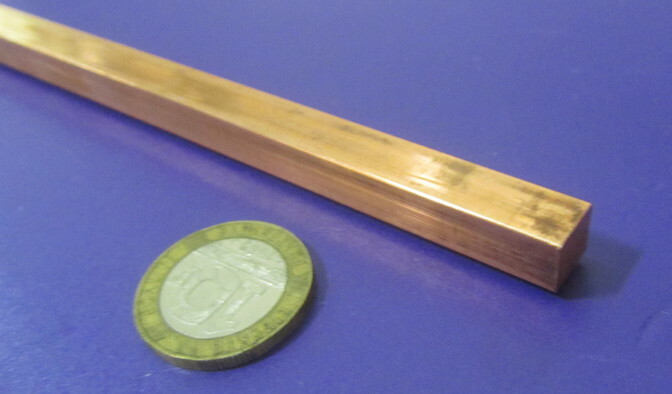 110 Copper Square Bar 1/2 Hard, 5/16″ Thick x 5/16″ Wide x 36 Inch Length