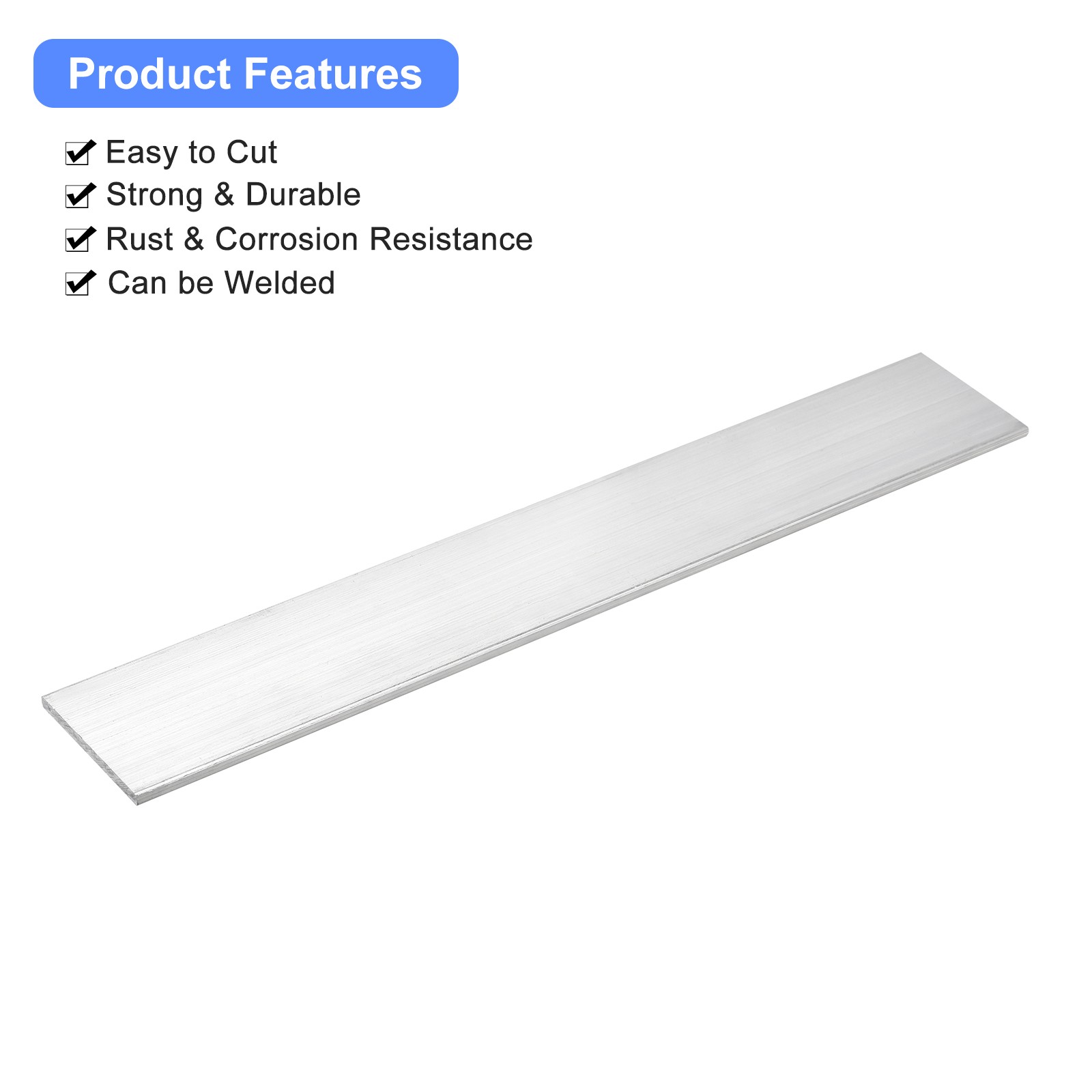 Square Aluminum Bar 1/8″ Thick 2″ Width 12″ Length