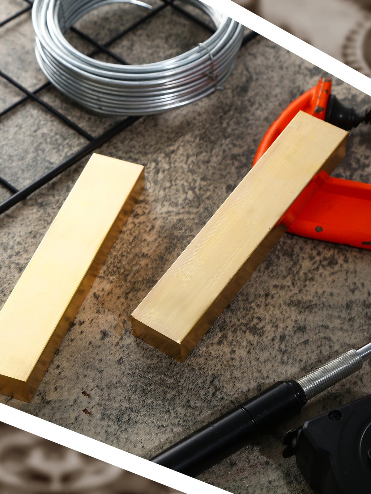 2 PCS Metal Brass Square Bar Solid Flat Stock Knife Making DIY 0.4x1x10 Inch