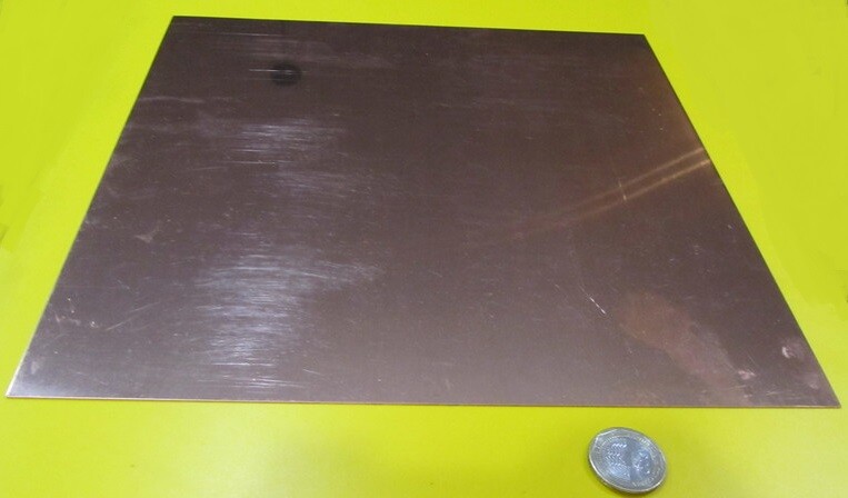 101 Copper Sheet 1/8 to 1/4 Hard .050″ Thick x 12.0″ Wide x 12.0″ Length