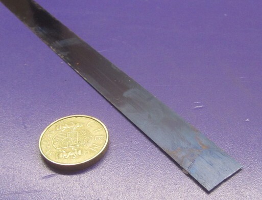 1095 Hard Blue Tempered Spring Steel Shim .016″ Thick x .625″ Wide x 300″ Long