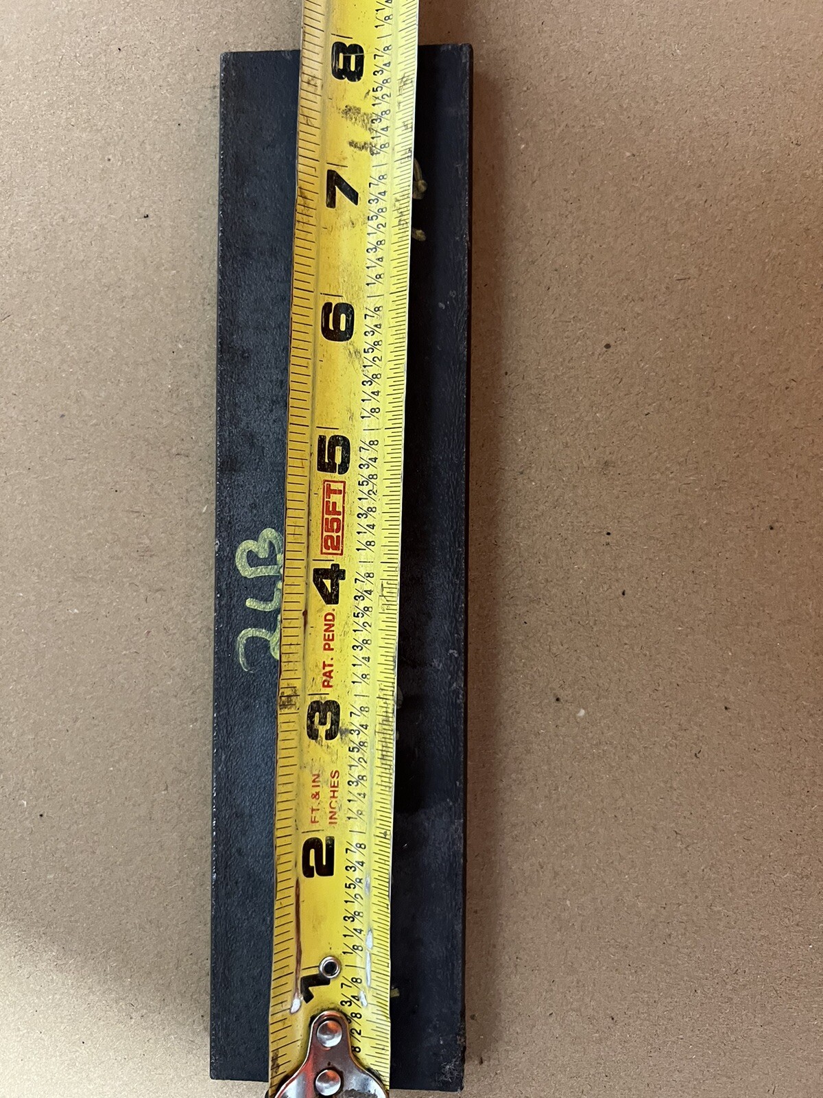 Single Piece A36 Hot Roll Steel Flat Stock 3/8” x ~2” x ~7 7/8”