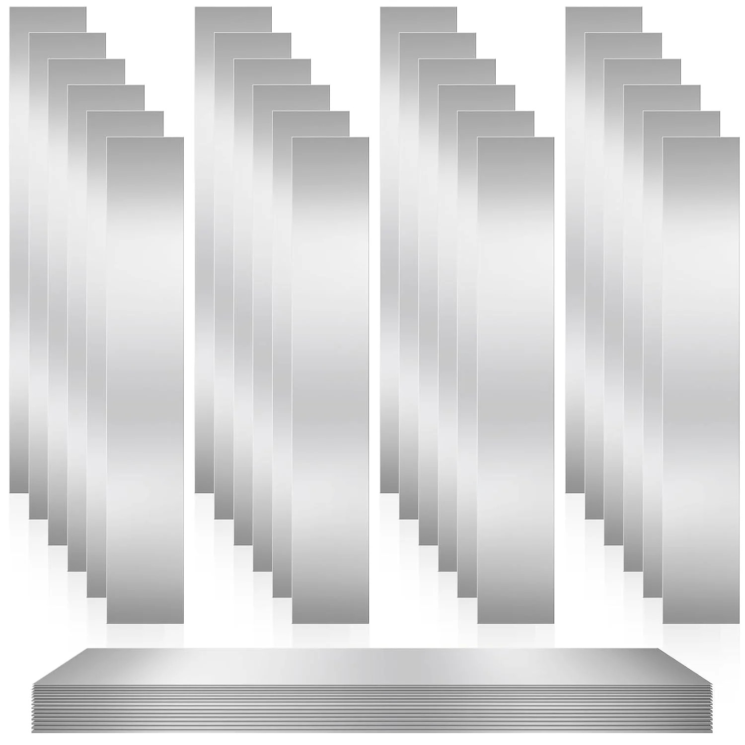 Amylove 24 Pcs 304 Stainless Steel Strips Shim Stock Metal Shims 1″ Width x 6″ L