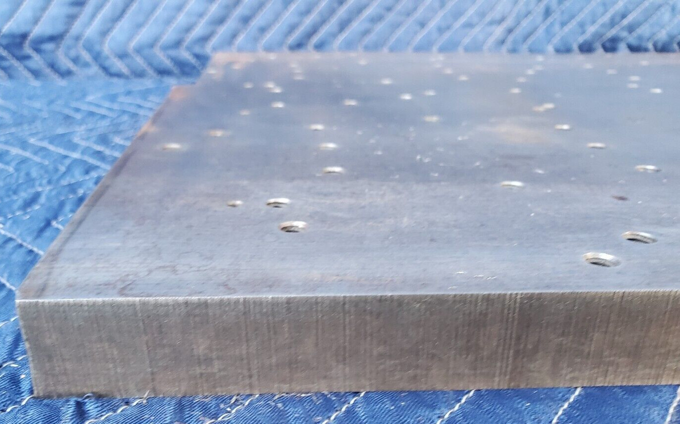 Steel Plate with Holes On One Side Metal Working 1″ thick x 20″W x 19.75″L
